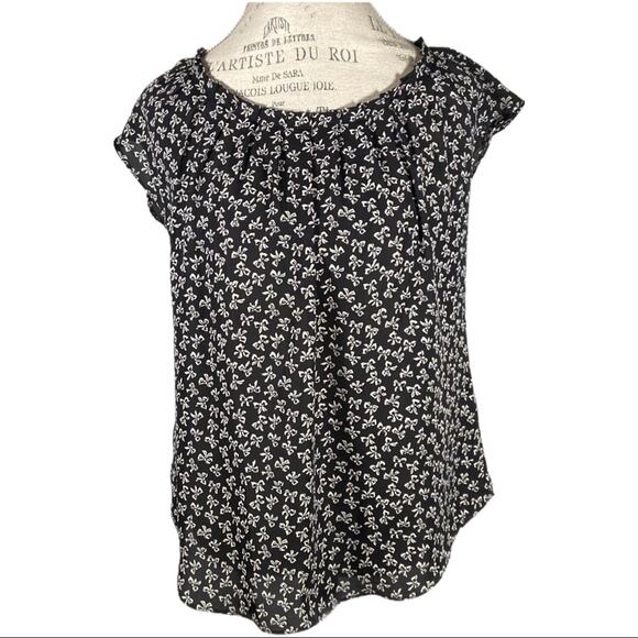 LC Lauren Conrad Black & White Bow Sleeveless Top Women's Size Medium - Picture 1 of 10